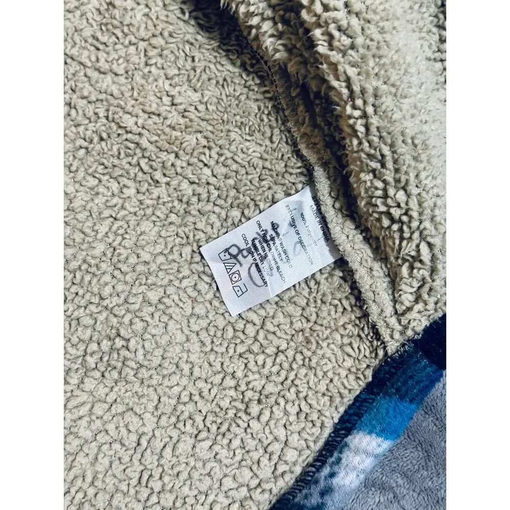 Eddie Bauer Size 4/5‎ Kids Toddler Blue Flannel Shacket Sherpa Lined Snap Button